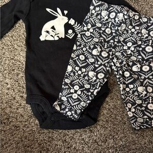 Carter's Black and White Bunny Matching Set